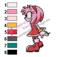 Amy Rose Sonic Embroidery Design 14